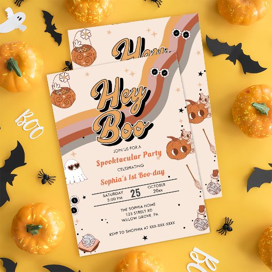 Invitation Boo Annithday Hey Boo Party