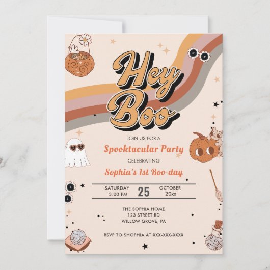 Invitation Boo Annithday Hey Boo Party (Devant)
