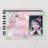 Invitation Boo Anniversaire de enfant Halloween Pink Mint Fun (Devant / Derrière)