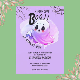 Invitation Boo Baby shower Halloween violet à thème mignon fê