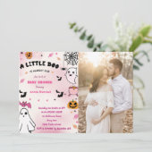 Invitation Boo Baby shower Notre Petit Boo A Presque Dû (Debout devant)