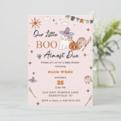 Invitation Boo Baby shower Notre Petit Boo A Presque Dû (Debout devant)