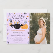 Invitation Boo Baby shower Un Petit Boo Est Presque Dû Photo (Devant)