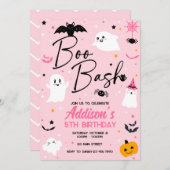 Invitation Boo Bash rose Halloween Fantôme Anniversaire Invit (Devant / Derrière)
