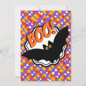 Invitation Boo Black Bats Candy Corn Customisé Halloween (Devant)