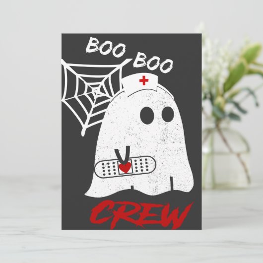 Invitation BOO boo infirmière équipage tee, drôle halloween i (Debout devant)