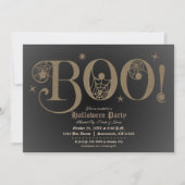 Invitation BOO Brown Rustique Élégante fête costumée Hallowee (Devant)