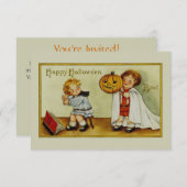 Invitation Boo ! C'est Halloween Vintage (Devant / Derrière)