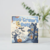 Invitation Boo Crew’s Out! Vintage Halloween Illustration (Debout devant)