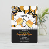 Invitation Boo Cute Ghost Twin Girls Halloween Baby shower (Debout devant)