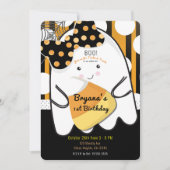 Invitation Boo Cute Girl Ghost Halloween Anniversaire de enfa (Devant)