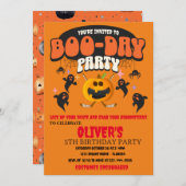 INVITATION BOO DAY PARTY HALLOWEEN CITROUILLE HOCKEY (Devant / Derrière)