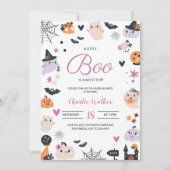 Invitation Boo est presque dû Halloween Baby shower à thème (Devant)