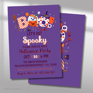Invitation Boo Faisons-nous une Halloween Violet Fête
