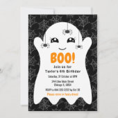 Invitation Boo Ghost Halloween Birthday Costume Party Black (Devant)