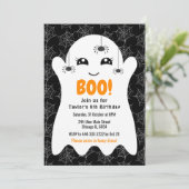Invitation Boo Ghost Halloween Birthday Costume Party Black (Debout devant)