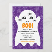 Invitation Boo Ghost Halloween Costume Party Purple (Devant)