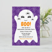 Invitation Boo Ghost Halloween Costume Party Purple (Debout devant)