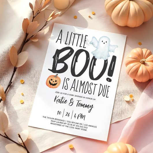 Invitation Boo Ghost Jack O'Lantern Baby shower d'Halloween