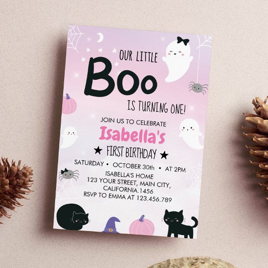 Invitation Boo Ghost premier anniversaire