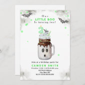 Invitation Boo Green Halloween Ghost Milkshake Anniversaire (Devant / Derrière)