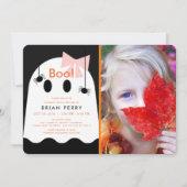 Invitation Boo ! Halloween Fantôme fille mignonne Photo Anniv (Devant)