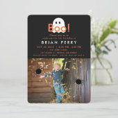 Invitation Boo ! Halloween Fantôme photo Anniversaire Invitat (Debout devant)
