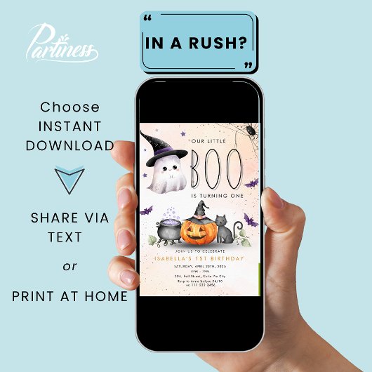 Invitation Boo Halloween Ghost 1er 2e 3e 4e 5e anniversaire