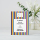 Invitation Boo! Halloween rayures verticales silencieuses (Debout devant)