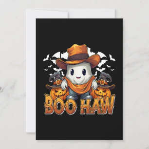 Invitation Boo Haw Halloween occidental fantôme vintage drôle