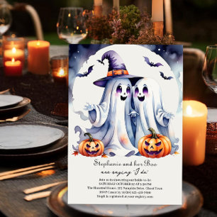 Invitation Boo I do Cute Ghosts Halloween Fête des mariées