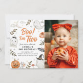 Invitation Boo ! Je suis deux Halloween Anniversaire Photo In (Devant)