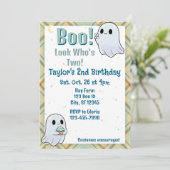 Invitation Boo, Look Who's Two, Ghost 2nd Birthday (Debout devant)