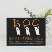 Invitation Boo mignon fantômes fête d'Halloween moderne (Debout devant)