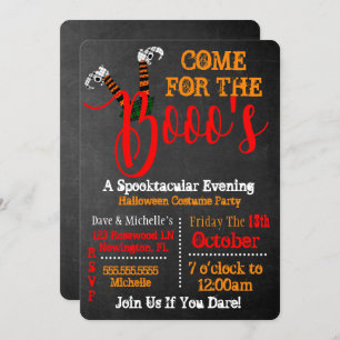 Invitation Boo On Halloween Booze And Boo's Cocktail Party
