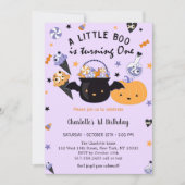 Invitation Boo Premier Anniversaire Un Petit Boo Est En Train (Devant)