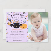 Invitation Boo Premier Anniversaire Un Petit Boo Est En Train (Devant)
