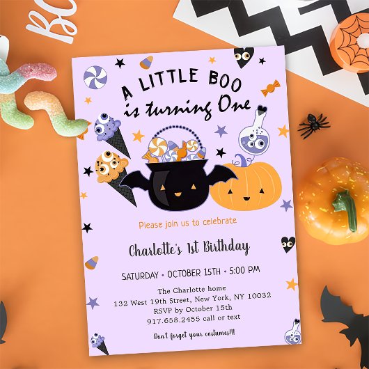 Invitation Boo Premier Anniversaire Un Petit Boo Est En Train