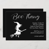 Invitation Boo Thang Flying Witch Parti d'Halloween (Devant / Derrière)