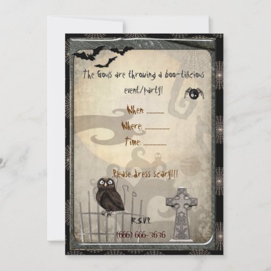 Invitation Boo-Tilicious Halloween ÉVÉNEMENT PARTIE (Dos)