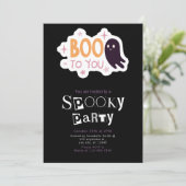 Invitation Boo to You Ghost Moderne Minimaliste Halloween (Debout devant)