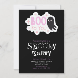 Invitation Boo to You Ghost Moderne Minimaliste Halloween