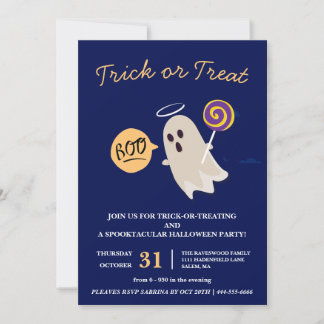 Invitation Boo Trick ou Treat Halloween Party
