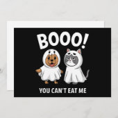 Invitation Boo Vous ne pouvez pas me manger Chiens et Chats D (Devant / Derrière)