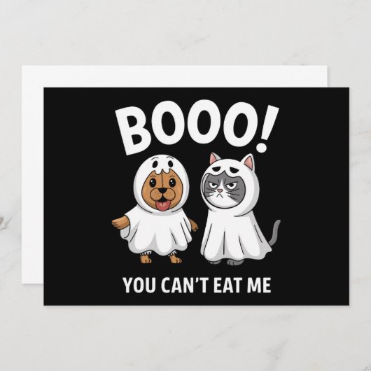 Invitation Boo Vous ne pouvez pas me manger Chiens et Chats D (Devant / Derrière)