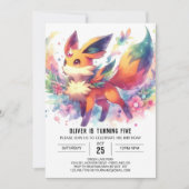 Invitation Boodland Boho Fox Anniversaire (Devant)