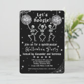 Invitation Boogie ! Skeletons de boules Disco Fête d'Hallowee (Debout devant)