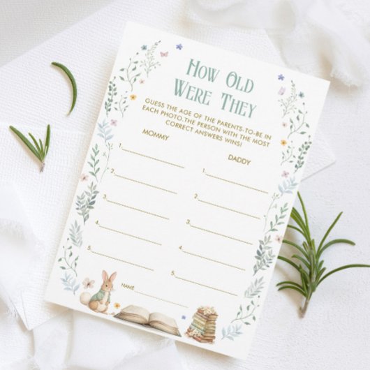 Invitation Book Baby Shower How Old Were They Game Card