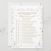 Invitation Book Bridal Shower What Did He Say Game Card (Devant)