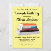 Invitation Book Lover Bookish Birthday Party (Devant)